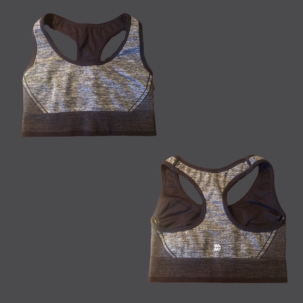 Black and gray sports bra
